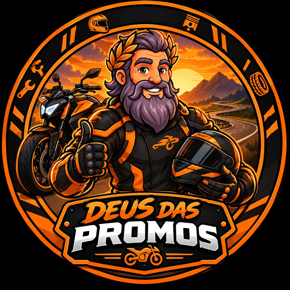 Identidade Deus das Promos Motos com motociclista e moto